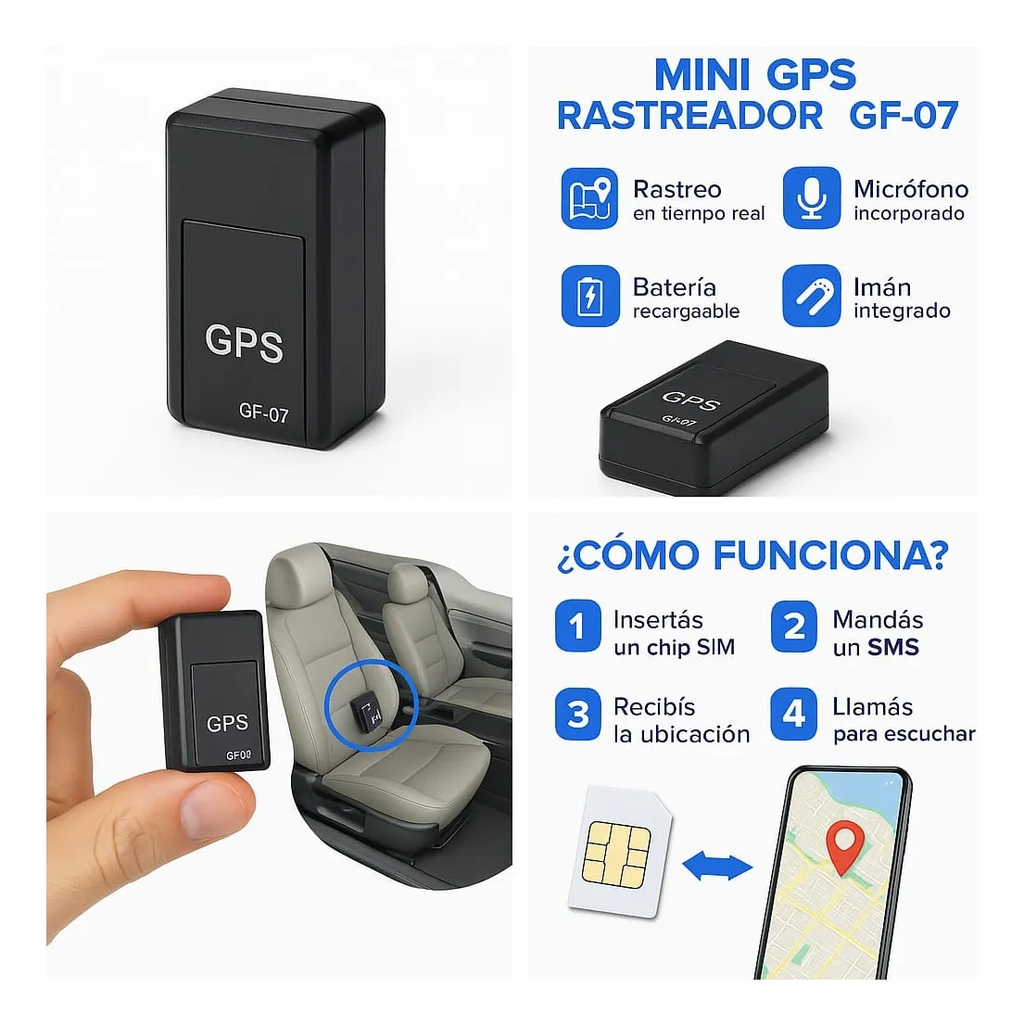Rastreador Auto, Camioneta Etc Gf 07 Con