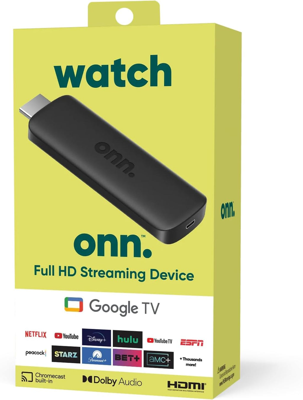 Onn Dispositivo de transmisión Full HD