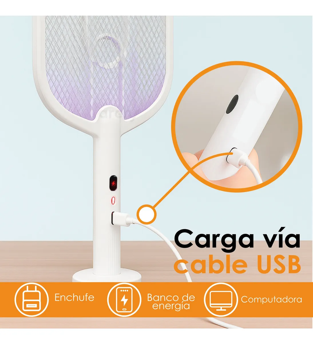 Raqueta Mosquitos Electrica Mata Moscos
